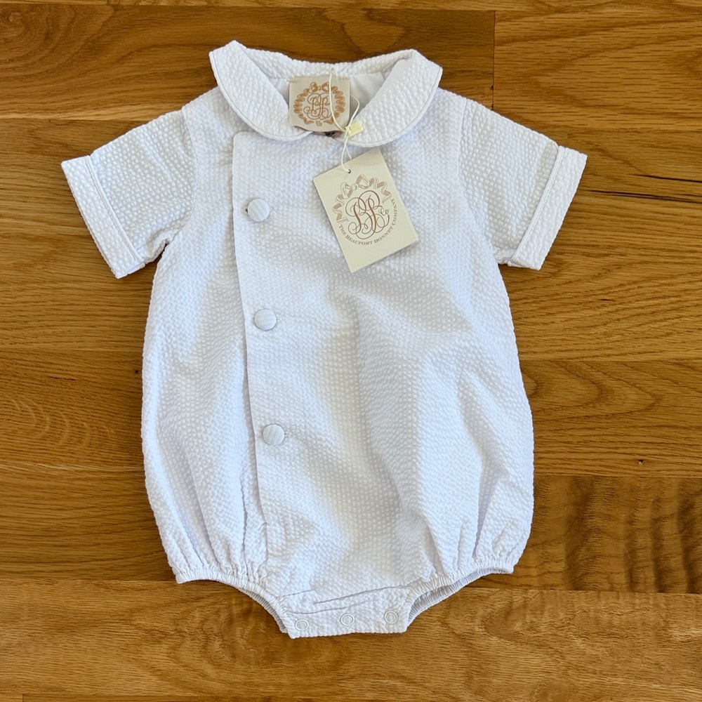 NWT The Beaufort Bonnet Company White Seersucker Brock Bubble
